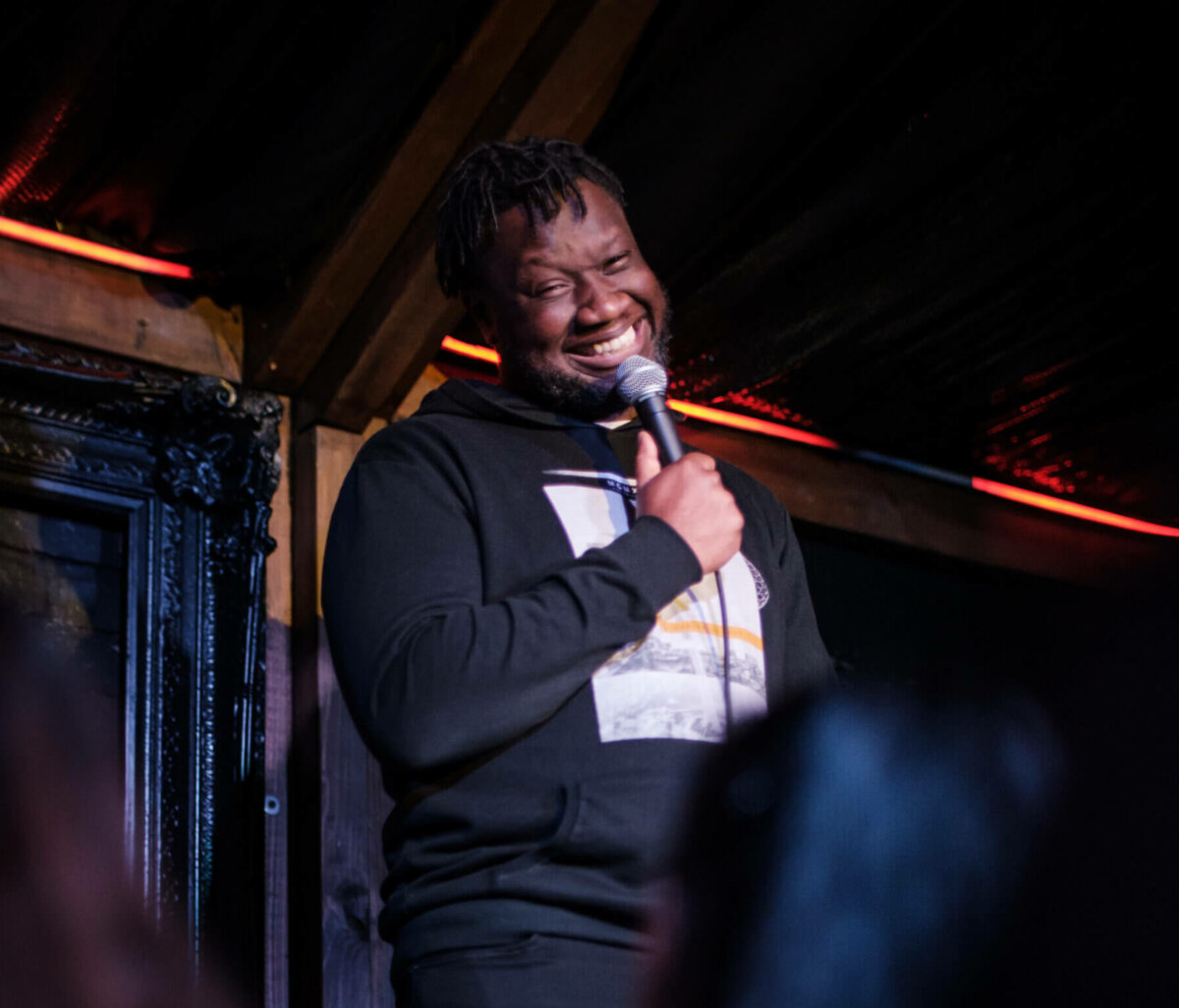 Comedian Funmbi Omotayo Big Belly Comedy Club in London