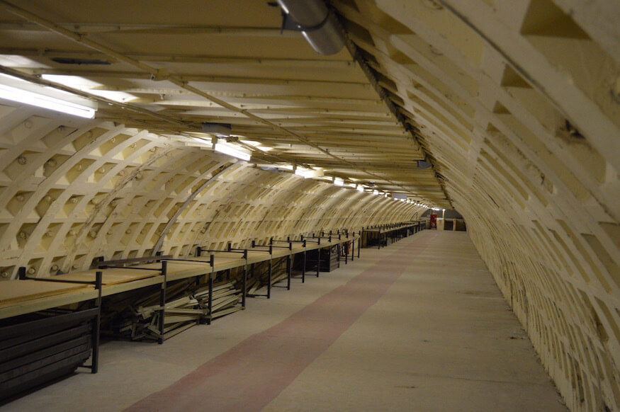 Long tunnel hallway.