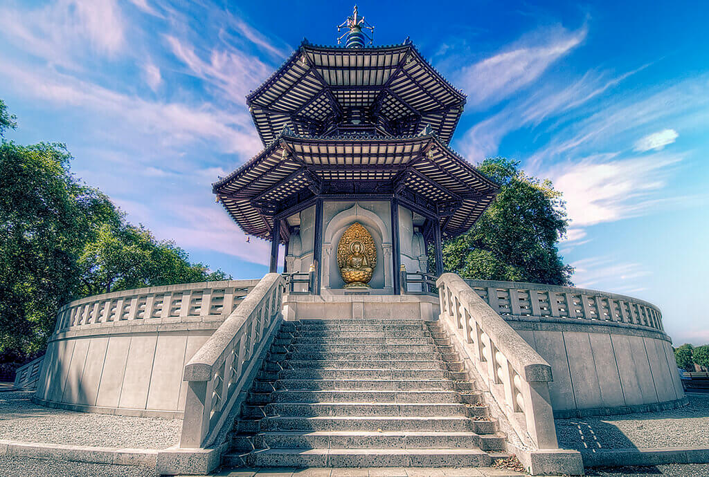 Pagoda, steps.