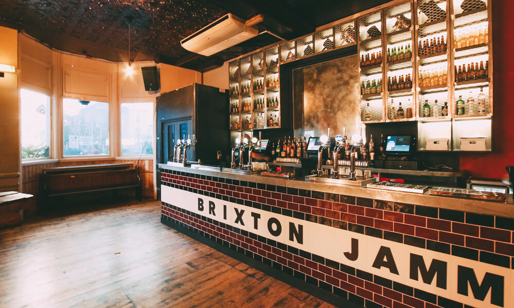 A bar with a sign that says bristol jamm.