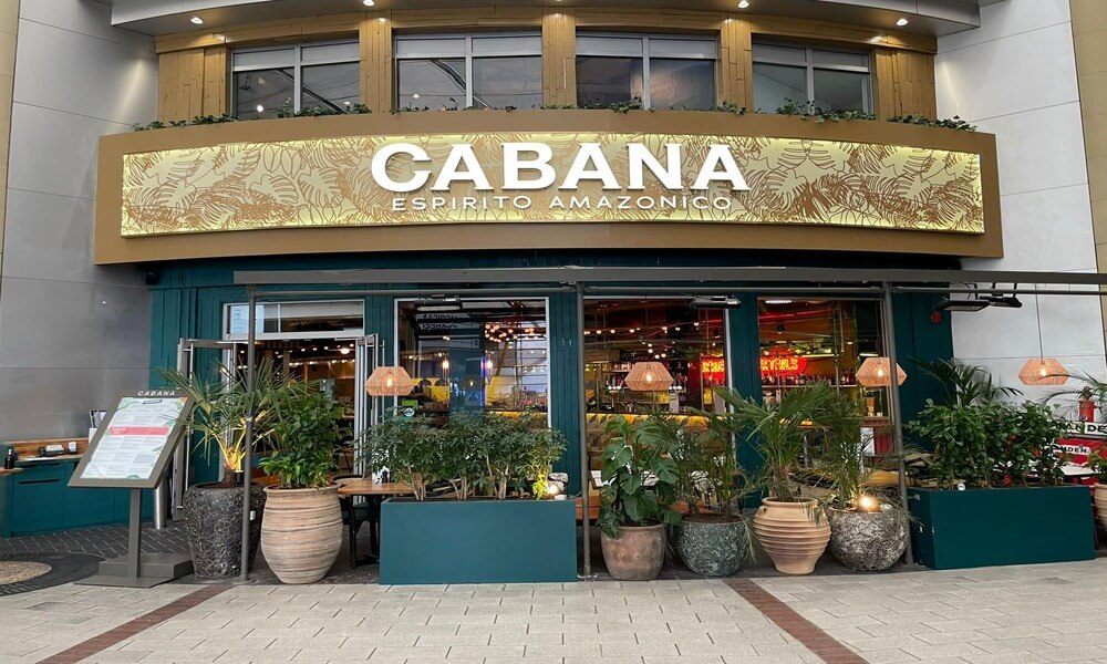 A restaurant with a sign that says cabana.
